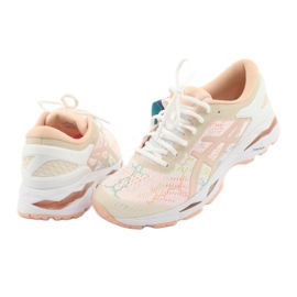 Scarpe da corsa Asics gel Kayano 24 Lite Show W T8A9N-0101 bianco marrone arancia verde 5