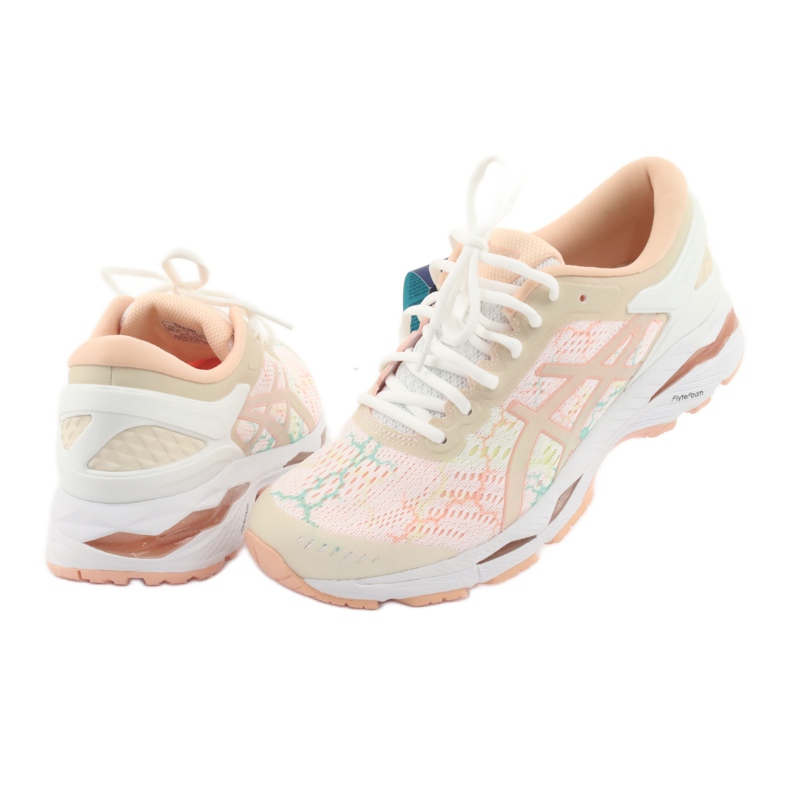Scarpe da corsa Asics gel Kayano 24 Lite Show W T8A9N-0101 bianco marrone arancia verde 5