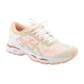 Scarpe da corsa Asics gel Kayano 24 Lite Show W T8A9N-0101 bianco marrone arancia verde 1