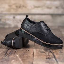 SHELOVET Scarpe sulla piattaforma con stampa serpente nero 2