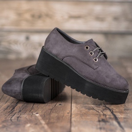 SHELOVET Scarpe in camoscio sulla piattaforma grigio 1