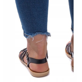 Sandali 3-8 Neri con Broccato nero 2