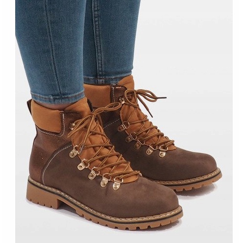 Stivali da donna in camoscio cammello BK-29 marrone 2