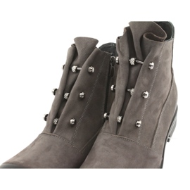 Badura Stivali grigi con strass grigio 5