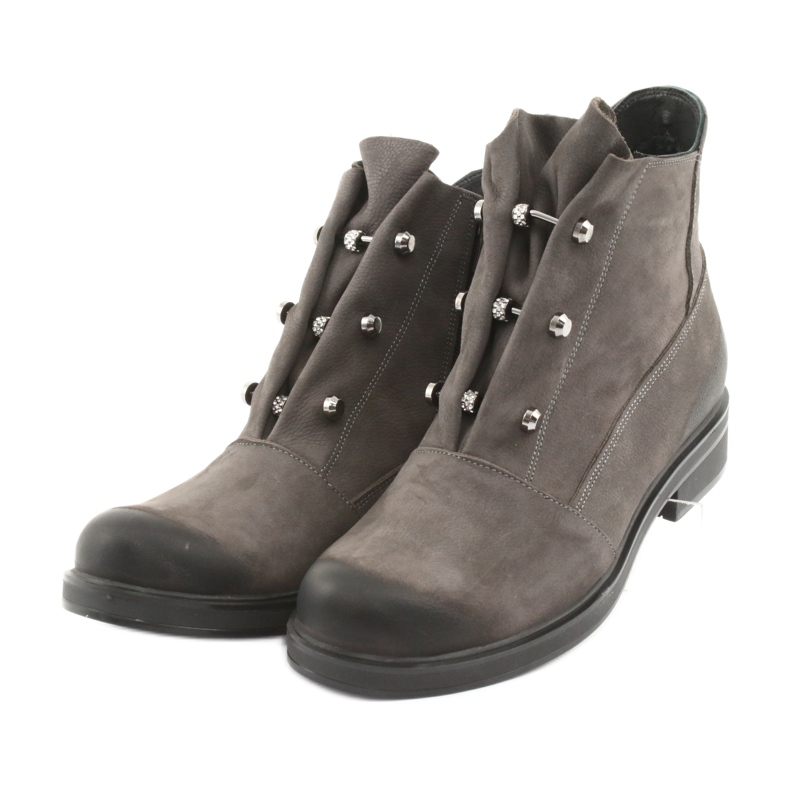 Badura Stivali grigi con strass grigio 4
