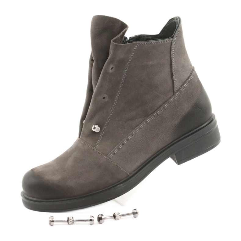 Badura Stivali grigi con strass grigio 7