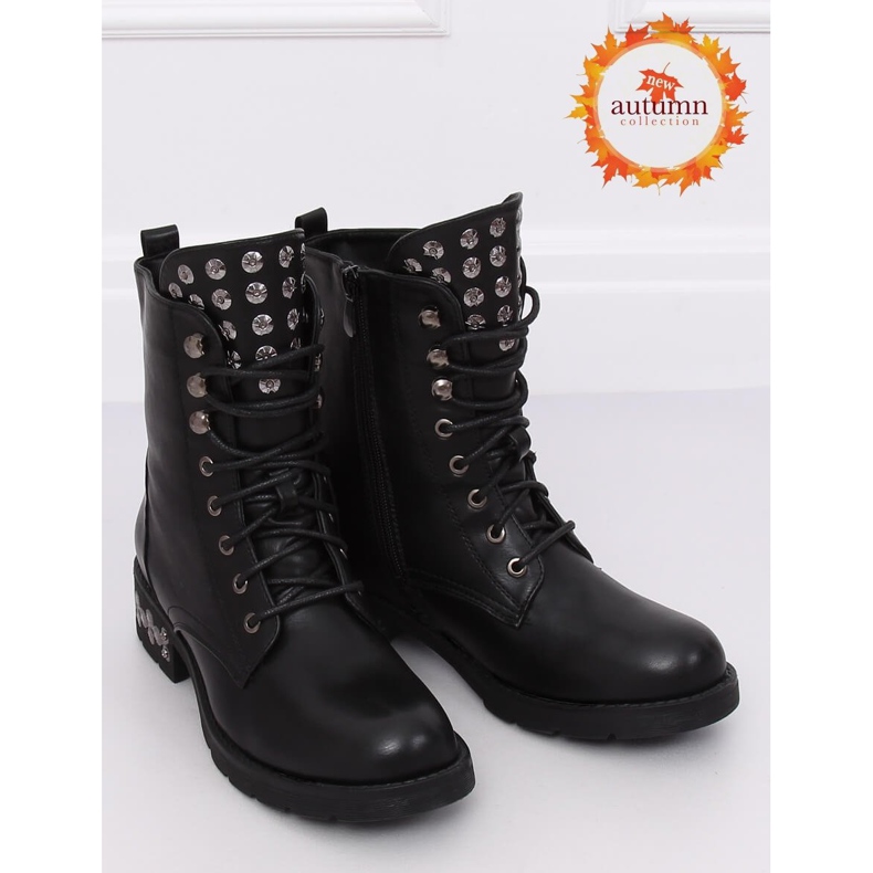 Stivali neri con borchie KL-599 Black nero 1
