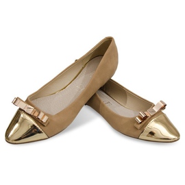 Bellissime Ballerine Con Fiocco In Metallo A571 Kaki cachi 1