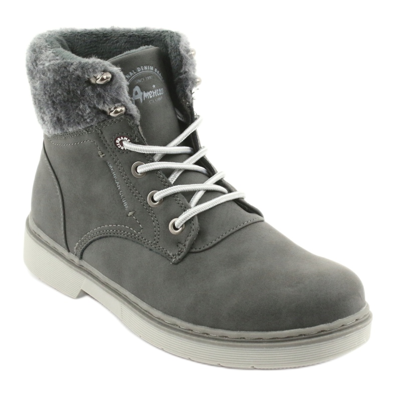 American Club Stivali da donna, pizzo grigio -up, grigio RH47 1