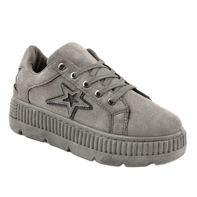 Sneakers creepersy grigie da donna G8302-2 grigio 1