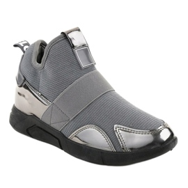 Scarpe sportive grigie con elastico SJ1836-3 grigio 1