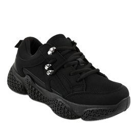 Scarpe sportive da donna alla moda nere BD-5 nero 1