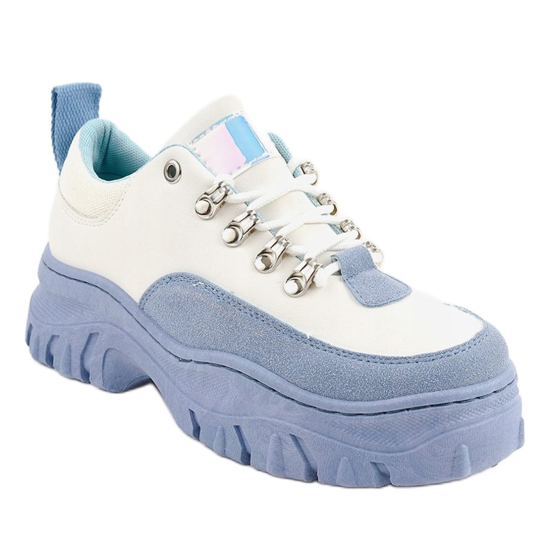 Scarpe sportive da donna bianche e blu PF5329 bianco 1