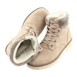 American Club American Boots Women's Lace -Up Beige RH47 6