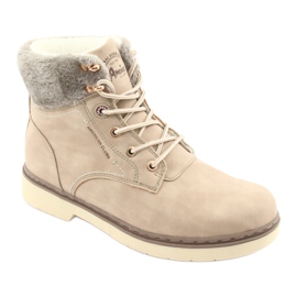 American Club American Boots Women's Lace -Up Beige RH47 1