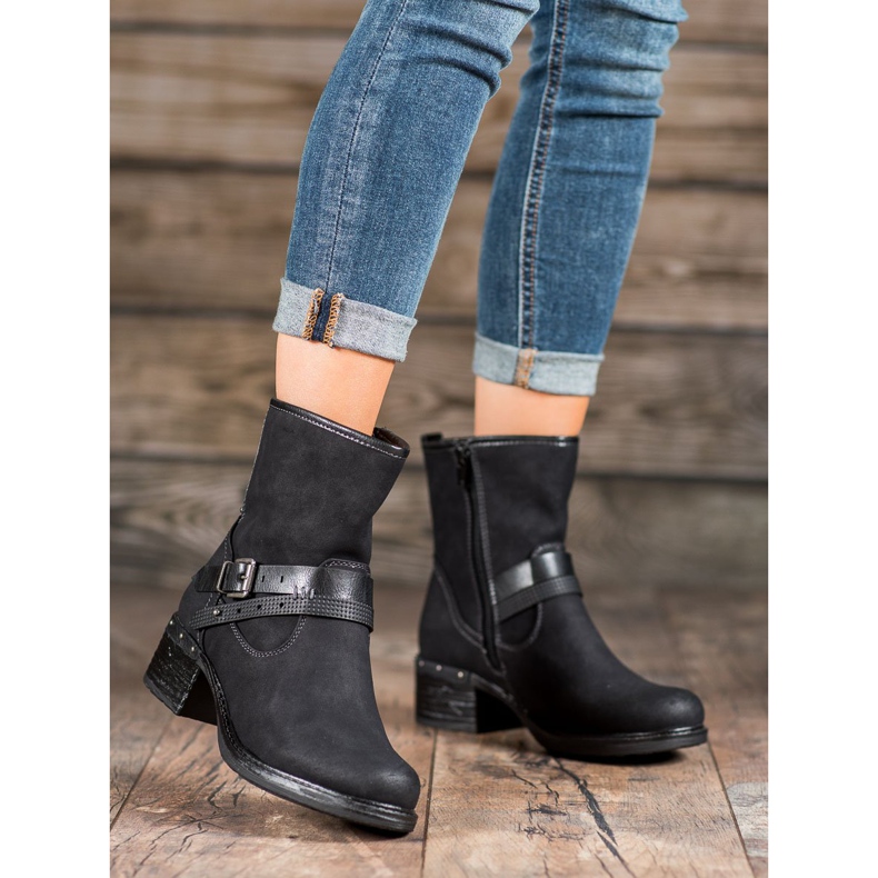 SHELOVET Stivali Alti Con Fibbia nero 2
