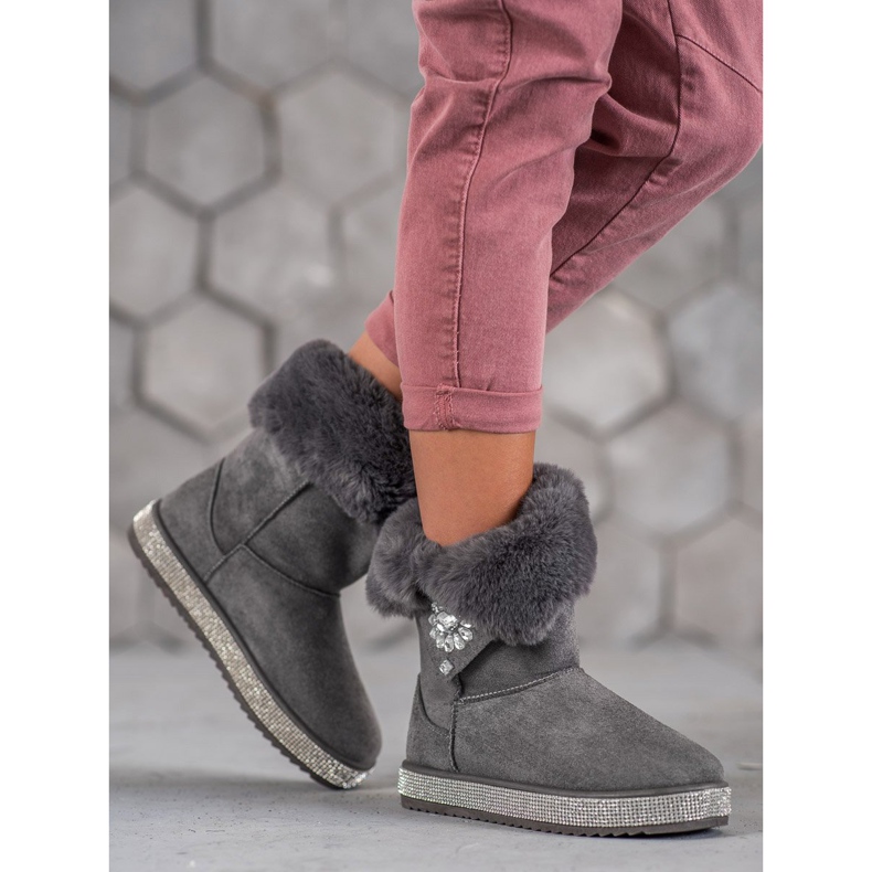 SHELOVET Doposci con Cubic Zirconia grigio 2