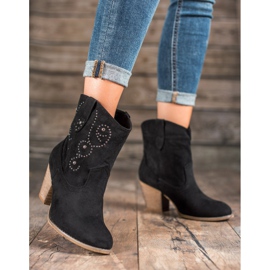 Small Swan Stivali da cowboy con il tacco alto nero 1