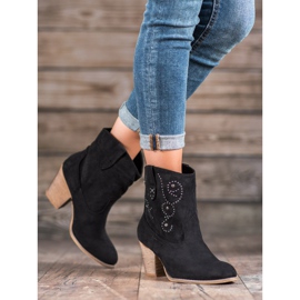 Small Swan Stivali da cowboy con il tacco alto nero 2