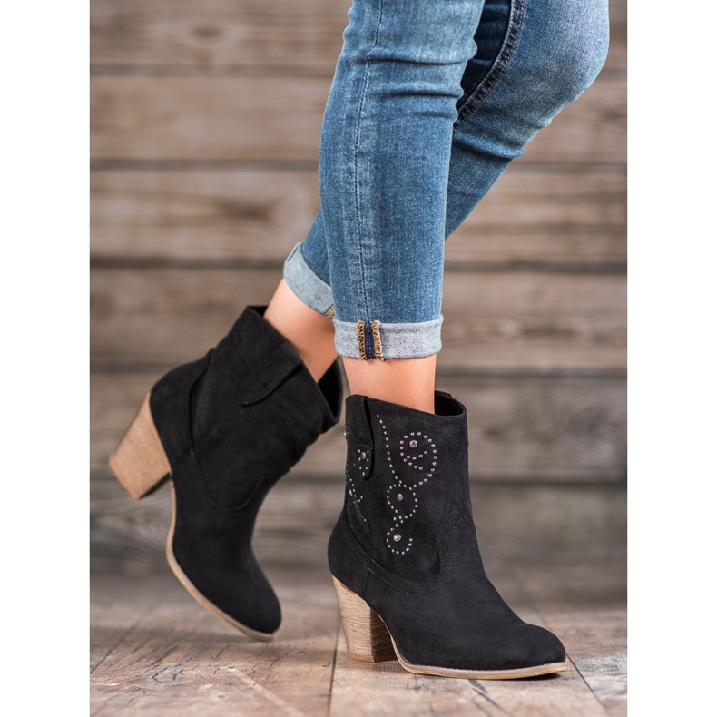 Small Swan Stivali da cowboy con il tacco alto nero 2