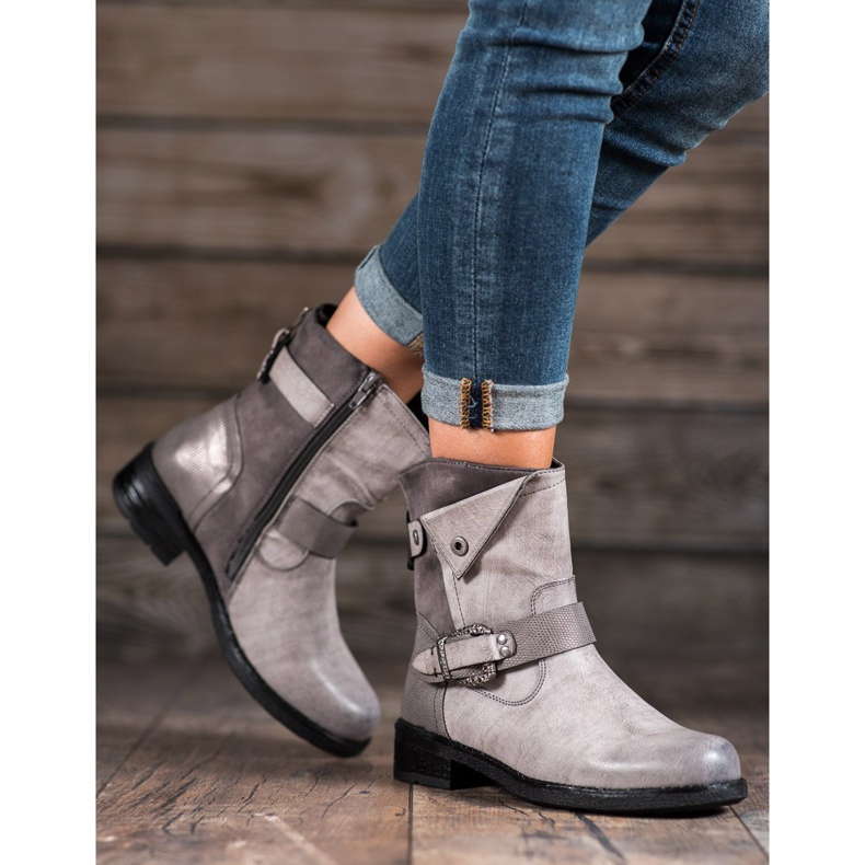 Super Me Stivali Con Fibbia Decorativa grigio 2