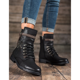 Super Me Stivali stringati alla moda nero 1