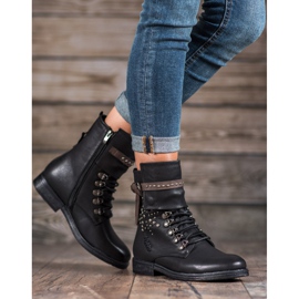 Super Me Stivali stringati alla moda nero 2