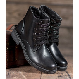 SHELOVET Operai con i cristalli nero 2