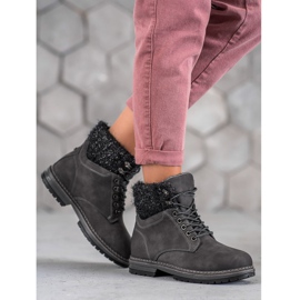 SHELOVET Trapper con glitter nero 2