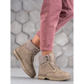 SHELOVET Trapper con glitter beige 2