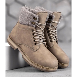 SHELOVET Trapper con glitter beige 1