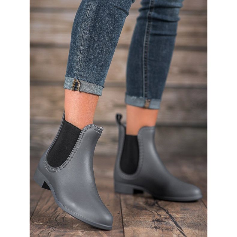 SHELOVET Stivali da pioggia slip-on grigio 1