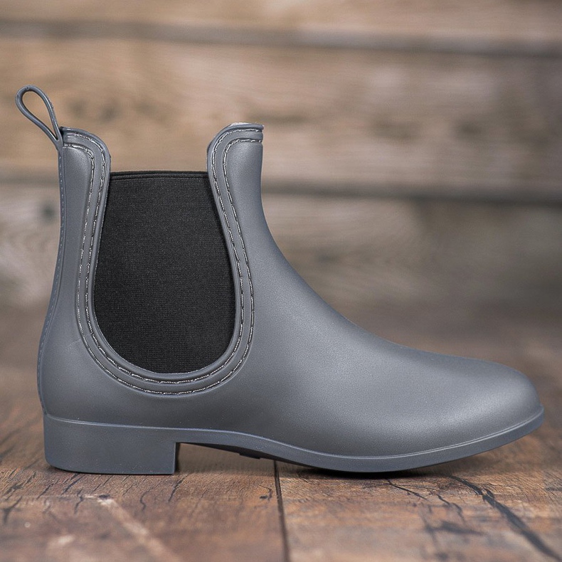 SHELOVET Stivali da pioggia slip-on grigio 2