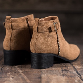 SHELOVET Stivali con tacco alto in camoscio marrone 1