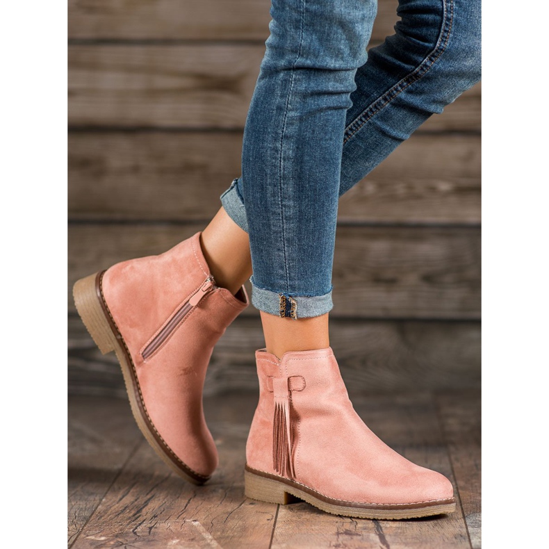 Clowse Stivali Con Frange rosa 1