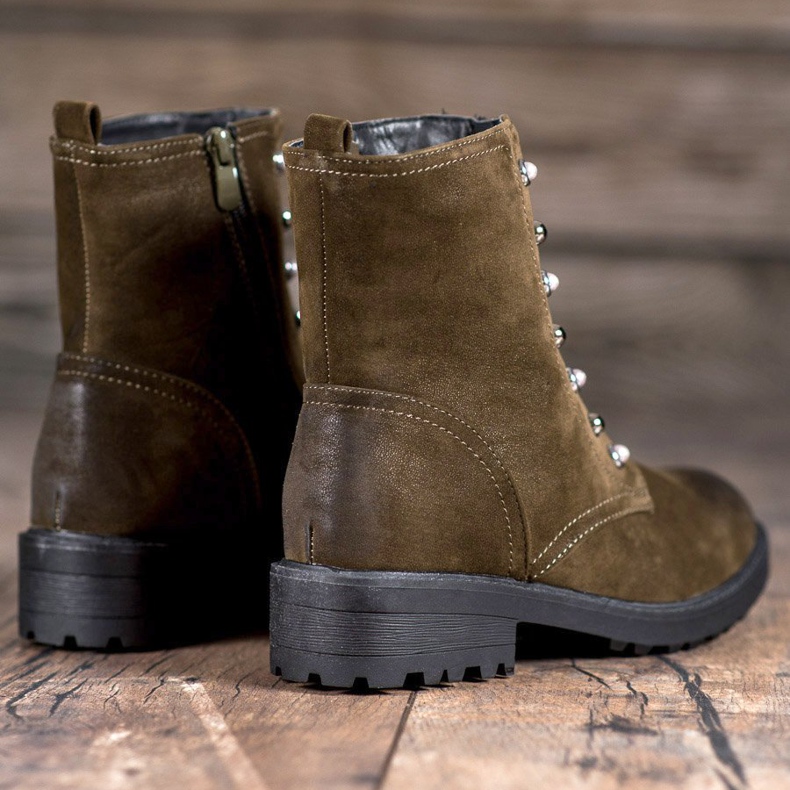 S. BARSKI Stivali Alti Con Perline verde 1