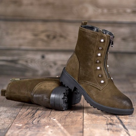 S. BARSKI Stivali Alti Con Perline verde 2