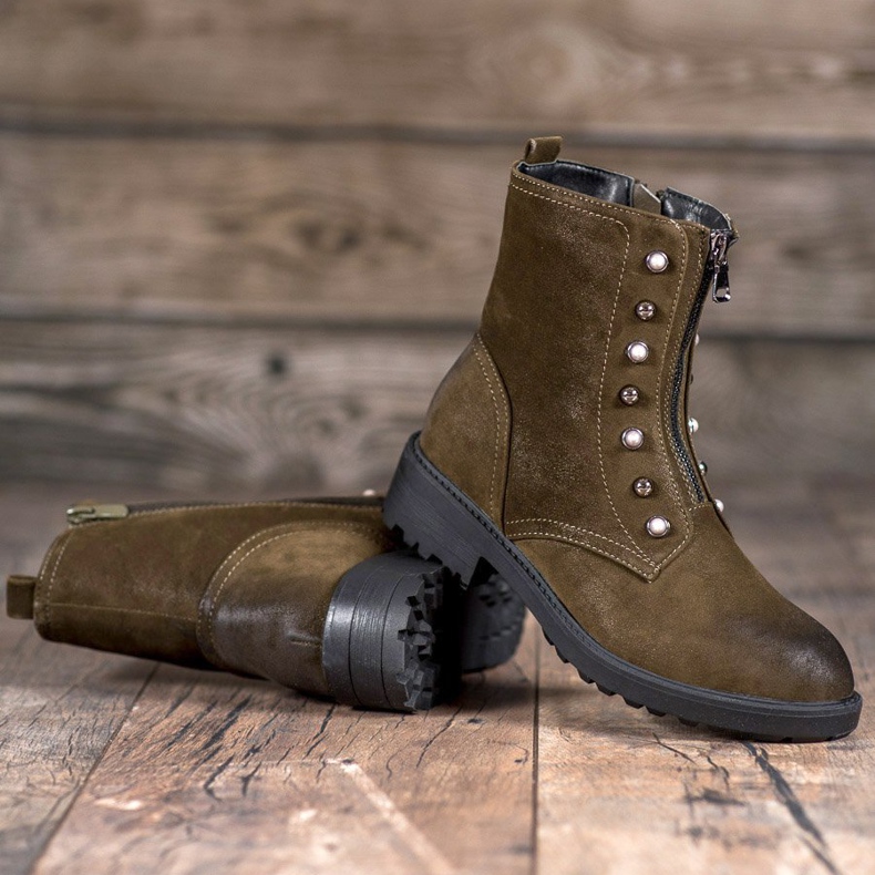 S. BARSKI Stivali Alti Con Perline verde 2