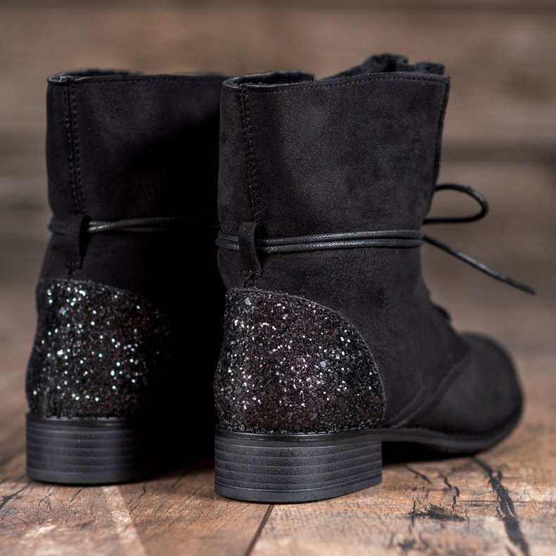 S. BARSKI Stivali stringati neri nero 1