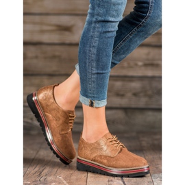 SHELOVET Scarpe sulla piattaforma con stampa serpente marrone 1