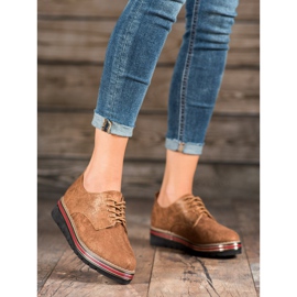 SHELOVET Scarpe sulla piattaforma con stampa serpente marrone 2