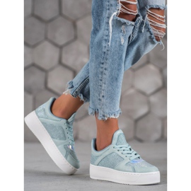 Ideal Shoes Sneakers Con Glitter blu 2