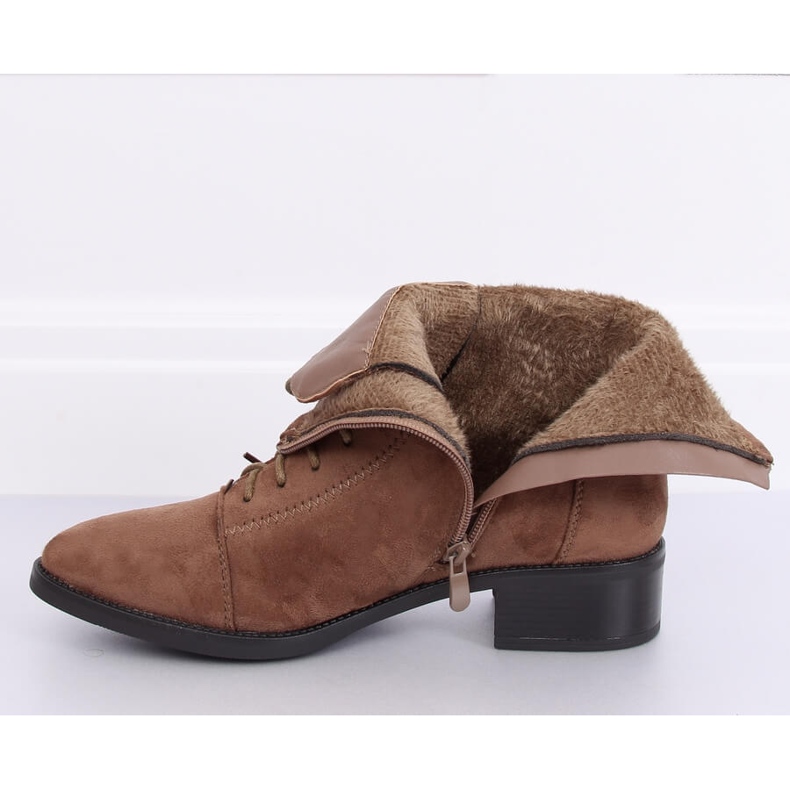 Stivaletti stringati, beige 3127 Kaki 1