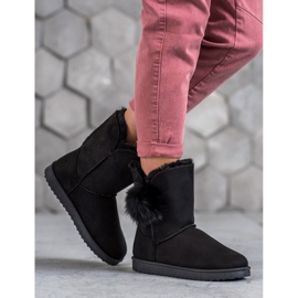 SHELOVET Mukluki con pompon nero 1