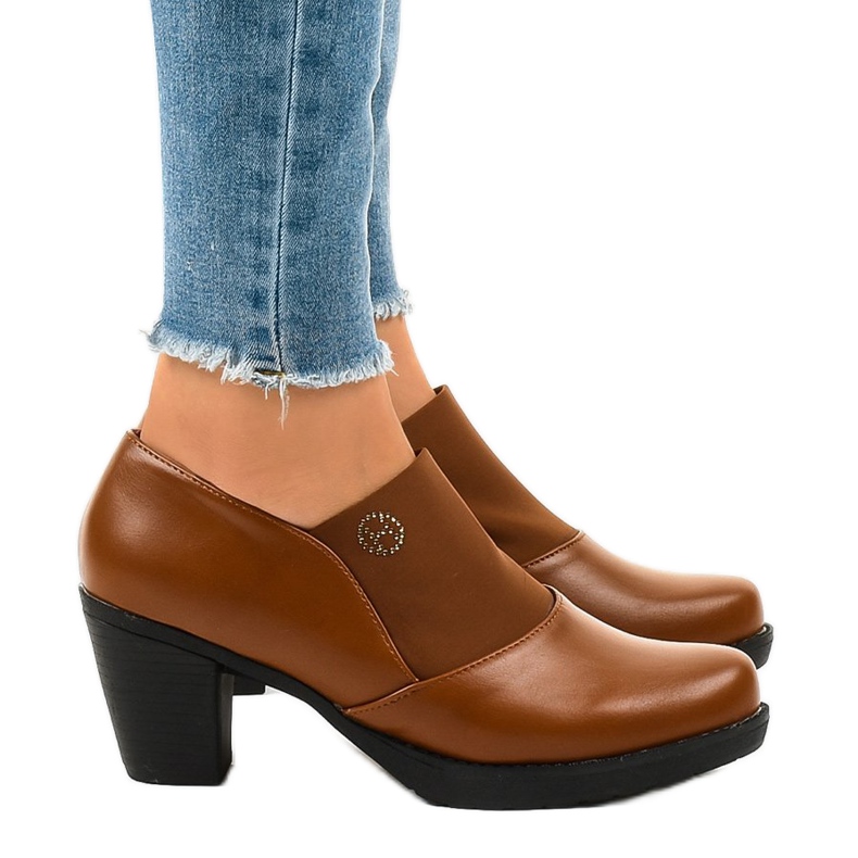 Stivali slip-on cammello sul palo TH-F198 marrone 1