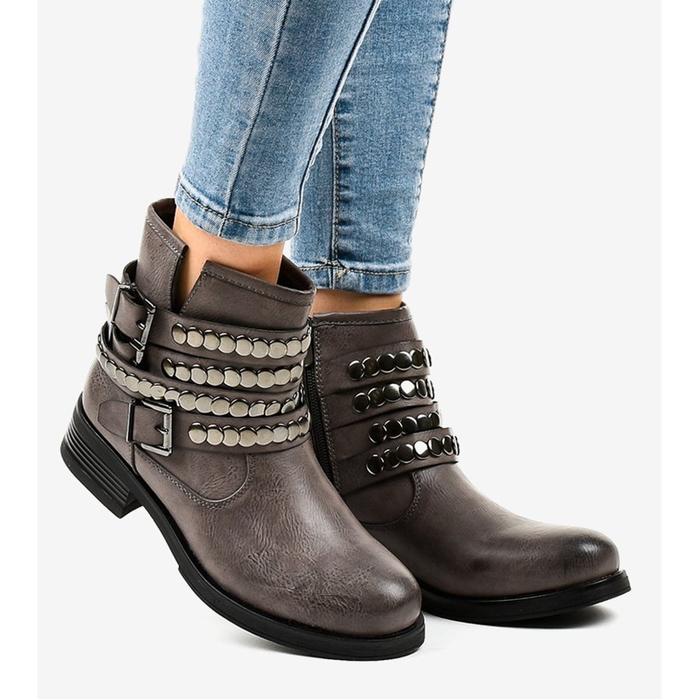 Stivaletti bassi isolati da donna grigi F1608 grigio 2