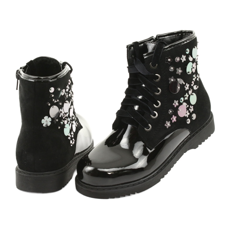 Stivali in paillettes laccate Evento 1433 nero 4