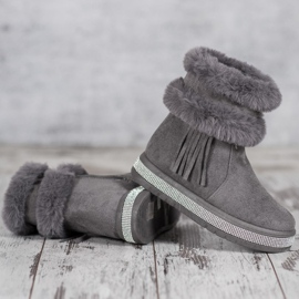 SHELOVET Doposci con frange grigio 1