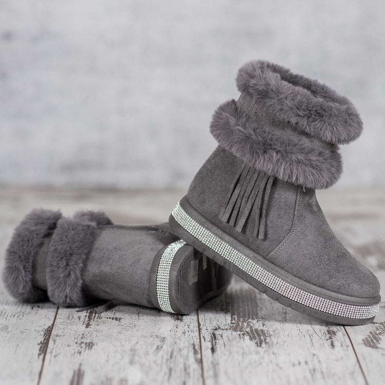 SHELOVET Doposci con frange grigio 1