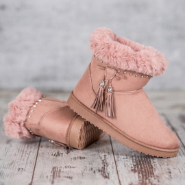 SHELOVET Mukluki con cristalli rosa 2